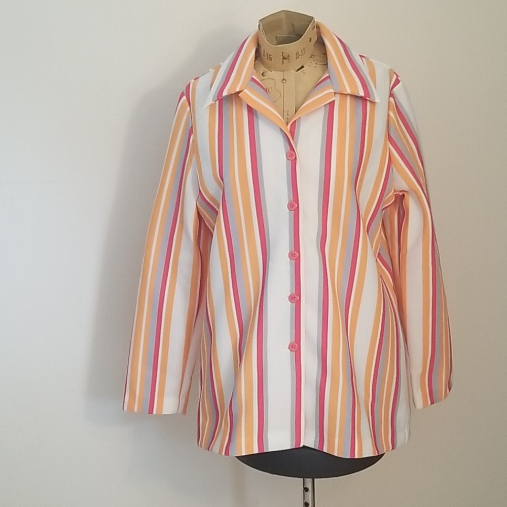 Pykettes Striped Retro Button Up Shirt